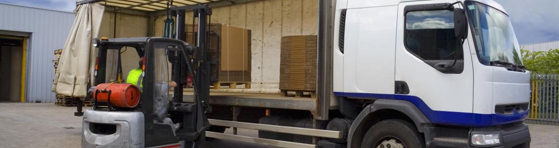 transporting freight - image of truck being loaded