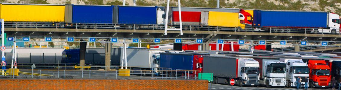 trucks in a port